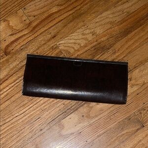 Faux Croc Brown Clutch